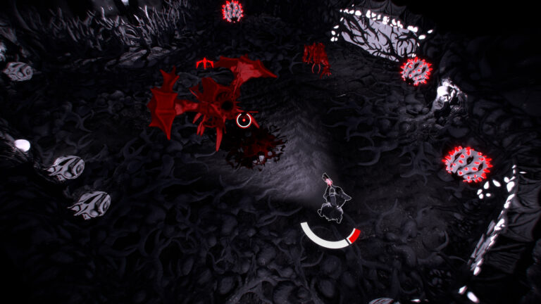 Captura del jugador luchando contra un alien gigante.